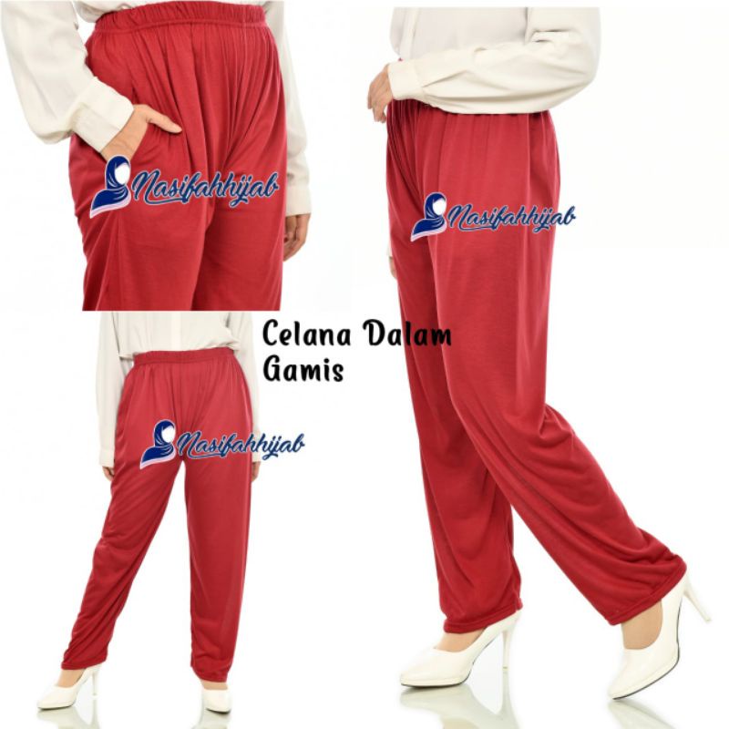 CELAMIS CELANA DALAMAN GAMIS Bahan Kaos || Nasifahhijab3