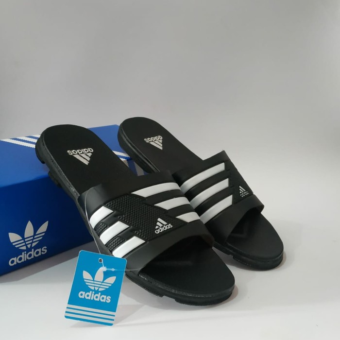 DRB SANDAL SLOP PRIA, SANDAL ADIDAS SLOP PRIA - hitam-hitam, 39