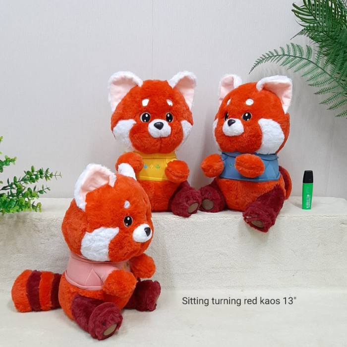 Boneka Turning Red Kaos 35cm Boneka Panda Bamboo kado hadiah anak
