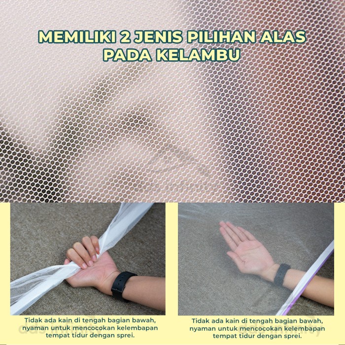 Terlaris ✨-Kelambu Tidur Kelambu Lipat Anti Nyamuk Kelambu Lipat Kelambu Kotak - Grey Bolong, 120x20