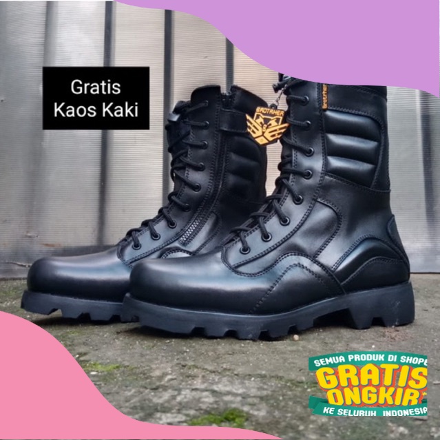 SEPATU PDL SAFETY full kulit SEPATU LARAS type LGR Out Sol Radial  BROTRHER/ ungu biru