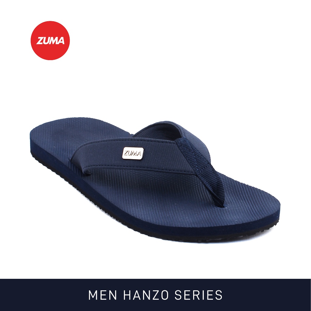 Zuma Men Hanzo 2 Navy, Sandal Jepit Pria Karet Polos, Biru Tua