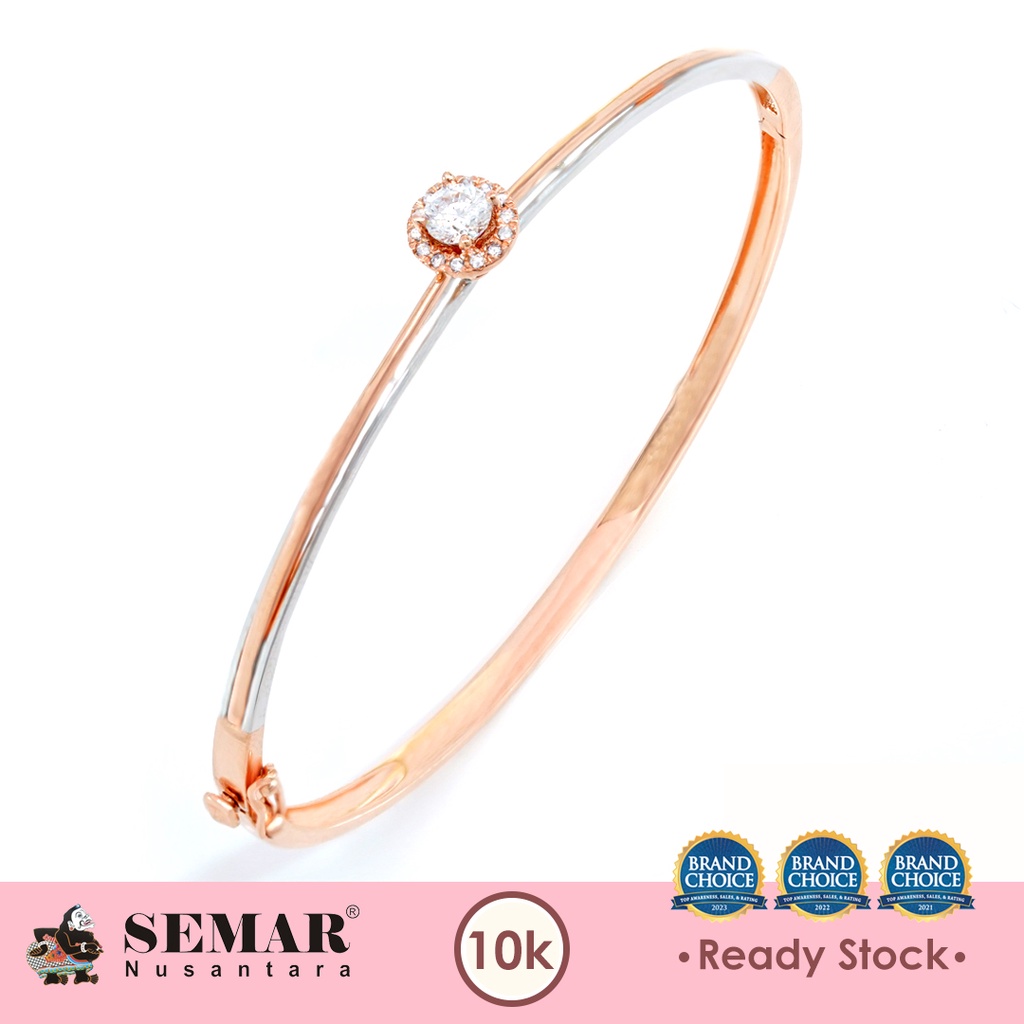 Gelang Emas Noreen Rose White Gold 10K Semar Nusantara