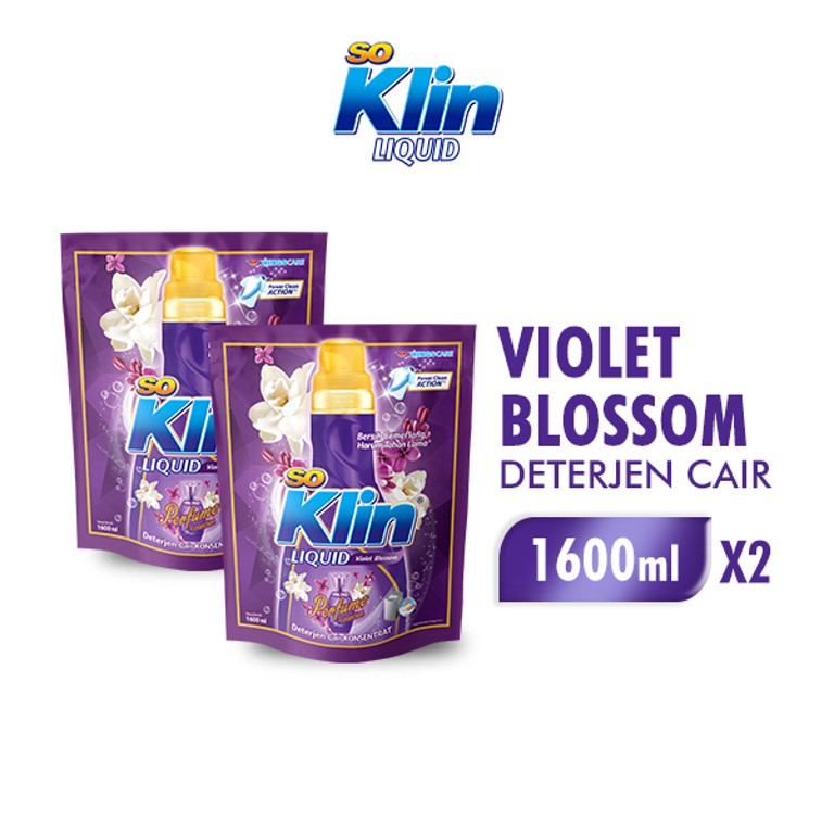 GARANSI (COD) SOKLIN DETERJEN CAIR VIOLET POUCH 1600 ML X2 TERLARIS TERMURAH