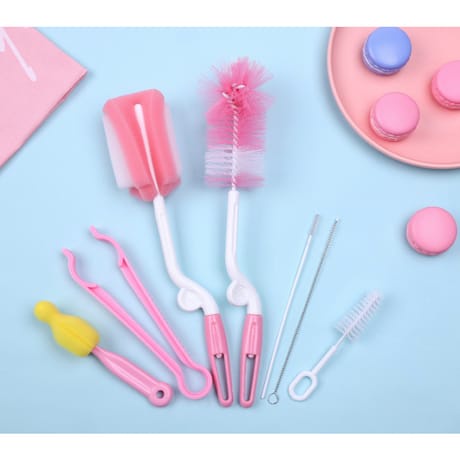 Sikat Sponge Pembersih Dot Botol Bayi 1 Set 7pcs Sikat Pembersih Botol Susu Bayi/sikat botol bayi/si