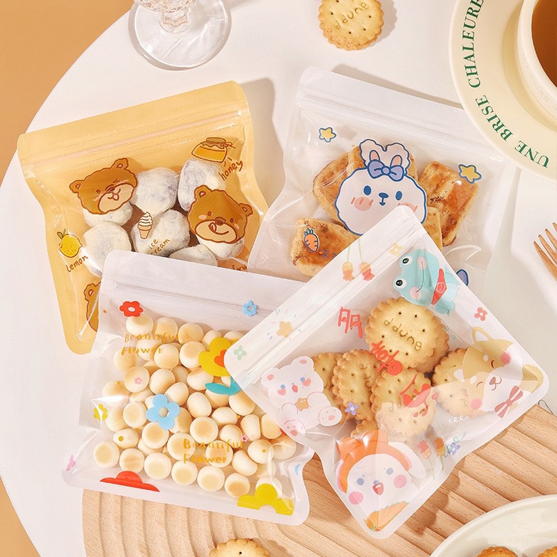 

(Yunita) （10 PC）PLASTIK COOKIES ZIPPER 13.5x13.5cm MOTIF AESTHETIC KARTUN