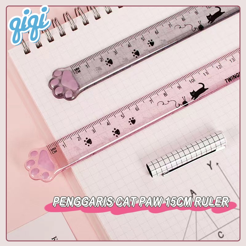

Cute Ruler Penggaris Lucu Kaki Kucing/PENGGARIS CAT PAW 15CM Ruler/Transparant Penggaris Study - Qiqi Treasure