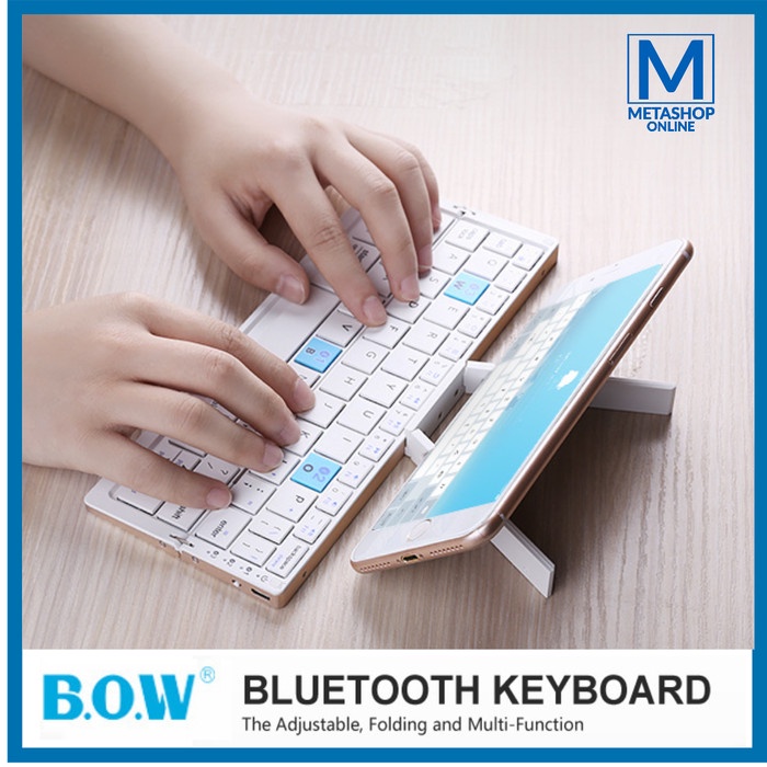 BOW Foldable Bluetooth Keyboard Wireless With Stand for Phone Tablet