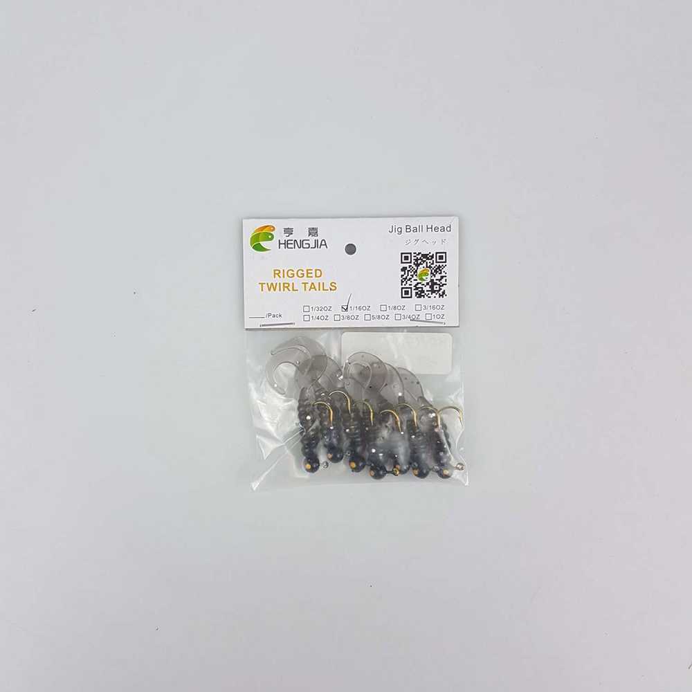 ‼️COD‼️ LCKMNOFCLSTR Hengjia Umpan Pancing Sea Bass Bait Jig Ball Head Tail Worm 1.77G 7PCS ‼️COD‼️