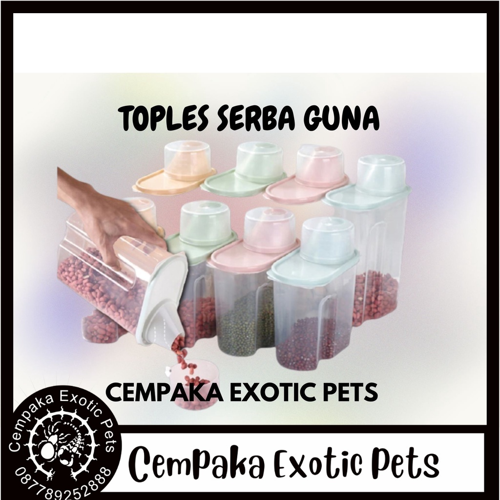 Pet Food Storage - Tempat Penyimpanan Makanan Kucing Anjing - Pet Food Storage Jar - Toples Makanan 