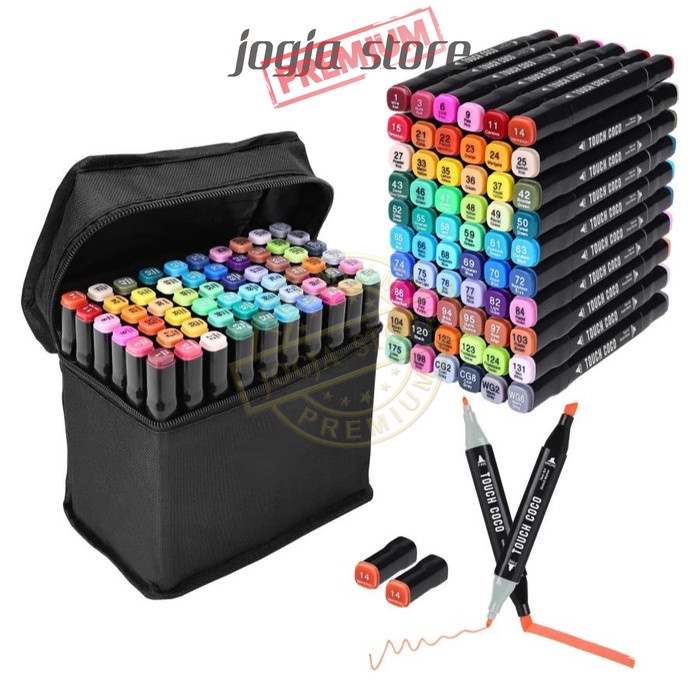 

Touch Art Marker 120 Double Head Marker Set Multi Color Spidol Warna Dual Side Fine & Brush Art