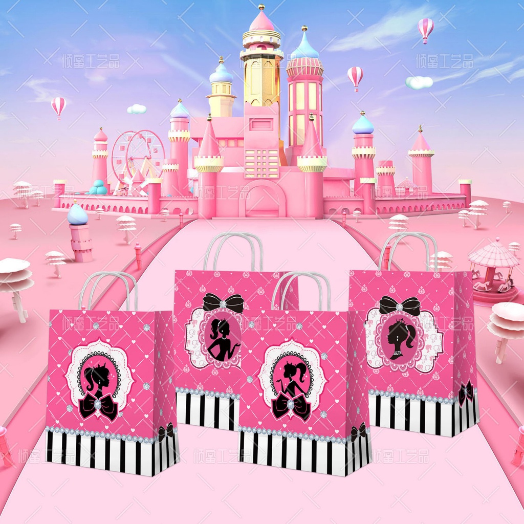 

(hocanparty) PAPER BAG GODDIE BAG TAS KADO HADIAH SOUVENIR PESTA ULANG TAHUN MOTIF BARBIE