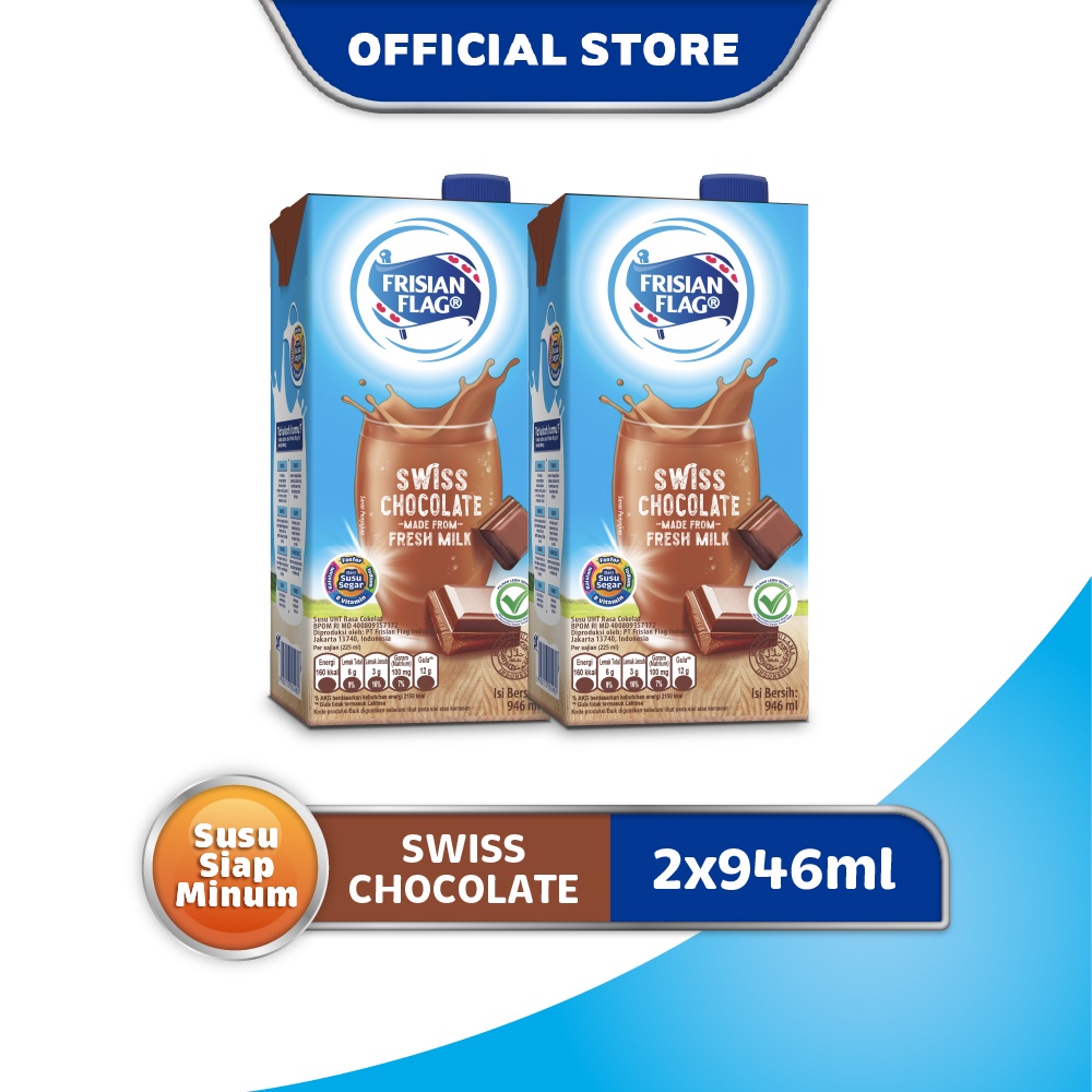 

Frisian Flag Susu UHT Swiss Chocolate 2 x 946 mL