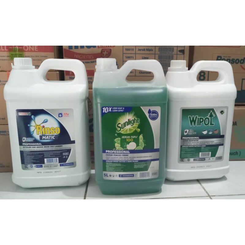 Rinso Sunlight Wipol 5 liter khusus gojek