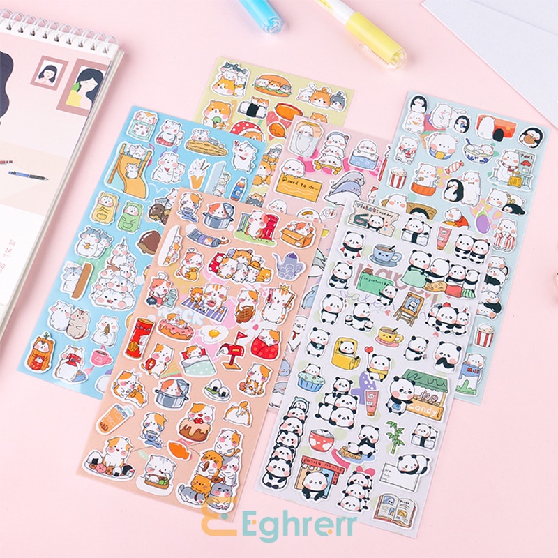 

✨EG-1 PCS Stiker Buku Pegangan Alat Tulis Hewan kartun Hadiah Album Stiker Dekoratif DIY-Eghrerr