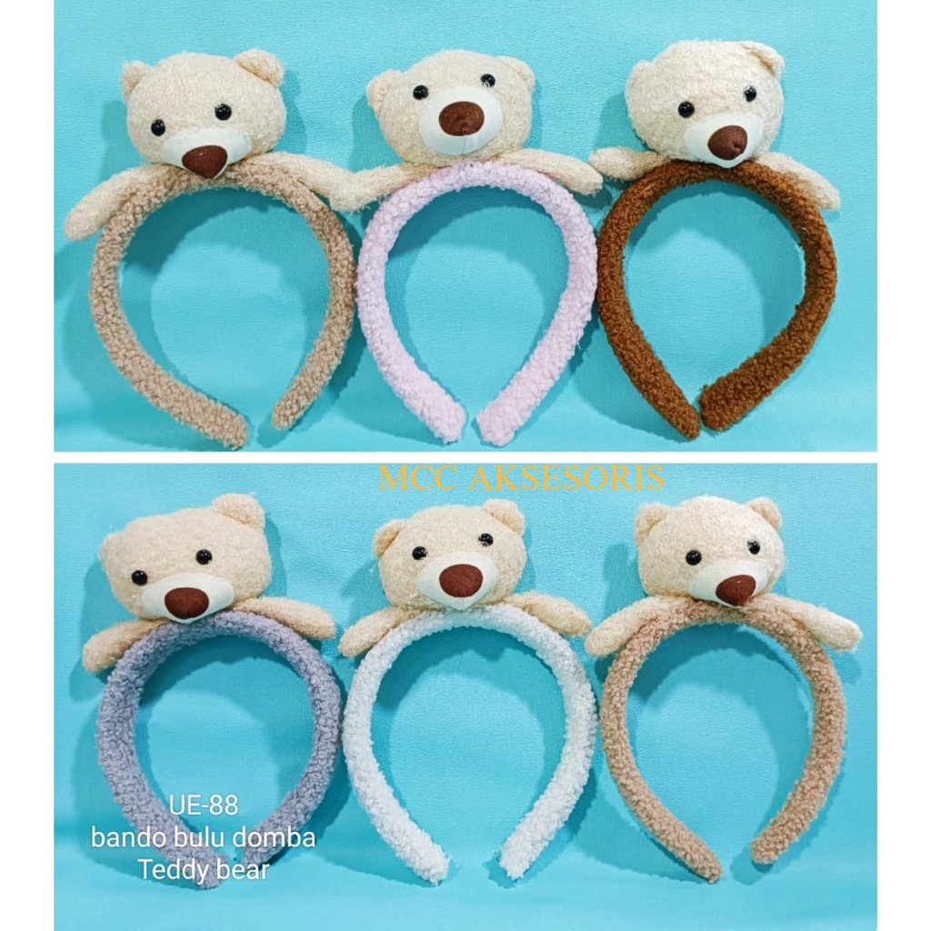 Bando TEDY BANDO Cosplay Motif Bear HEAD Bandana Wanita Beruang  Style Wanita Anak Dan Dewasa Fashio