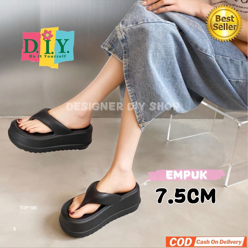 Sandal Wanita Jepit Jelly Wedges Korea Style Terbaru