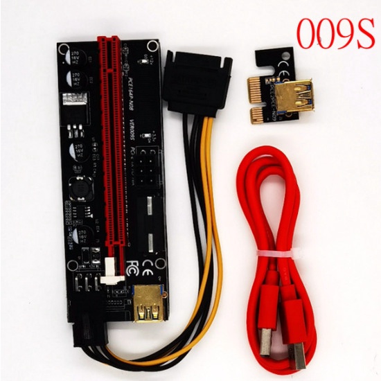 Terlaris ✨ -PCI-E RISER EXTENDER CARD VER 009S BLACK BOARD LED