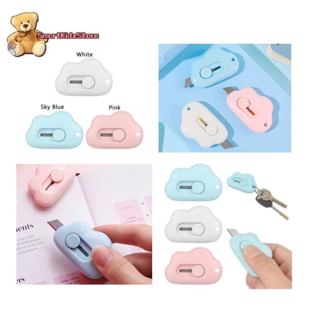

Cutter Mini Pemotong Kertas Portable Awan Cloud Shape Serbaguna Pisau Cutter Mini Karakter