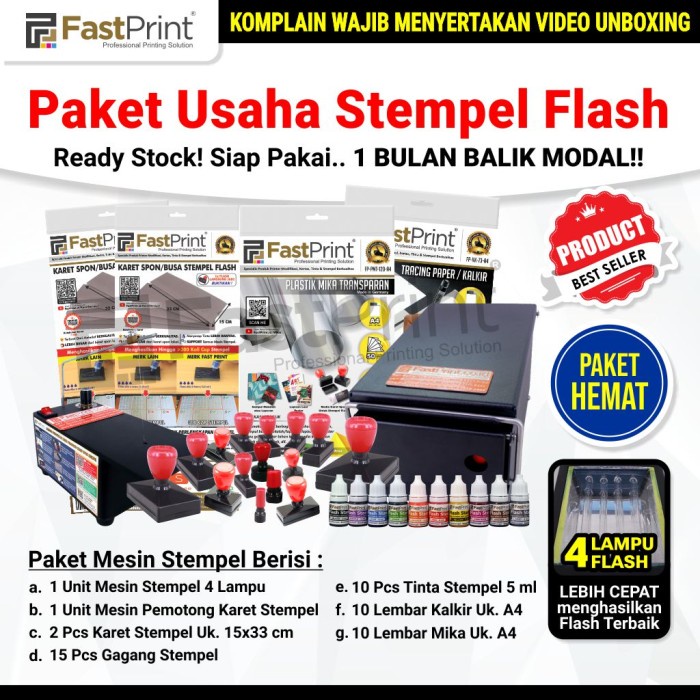 

Paket Hemat Mesin Stempel Flash 4 Lampu Import Lengkap