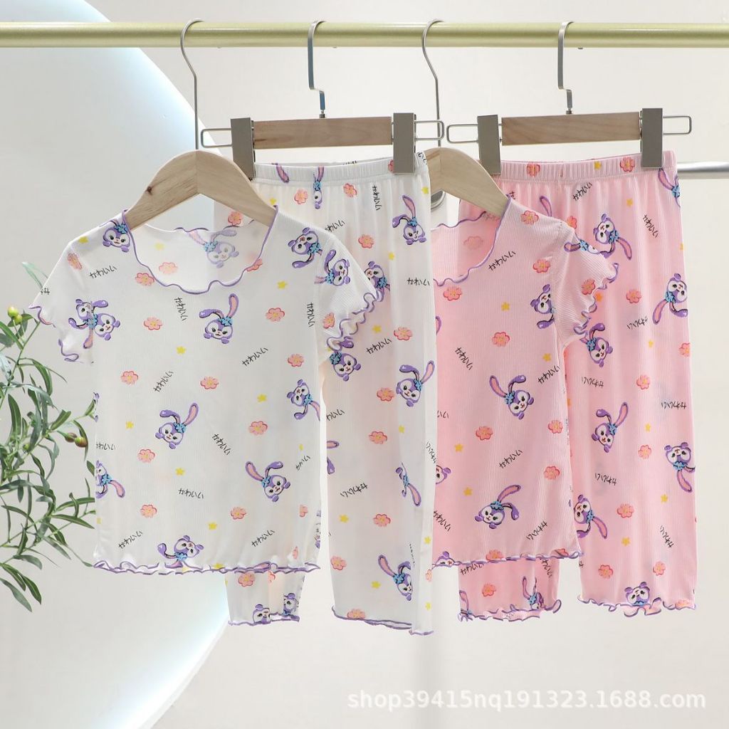 PROMO 12.12 AMMON BABY ONE SET PIYAMA MOTIF RABBIT LOVE ANAK CEWEK 6 BULAN - 7 TAHUN