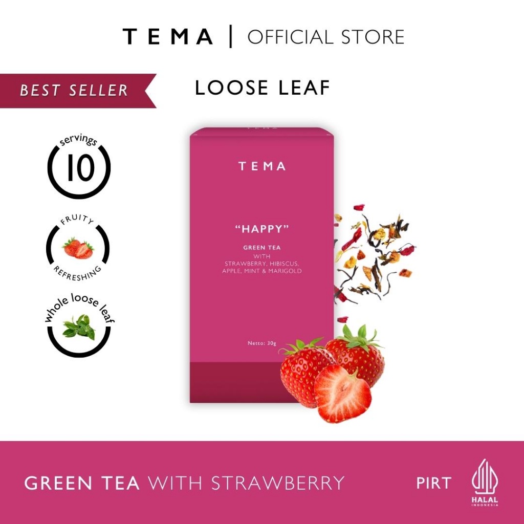 

COD TEMA Tea Loose Leaf - Happy / Green Strawberry