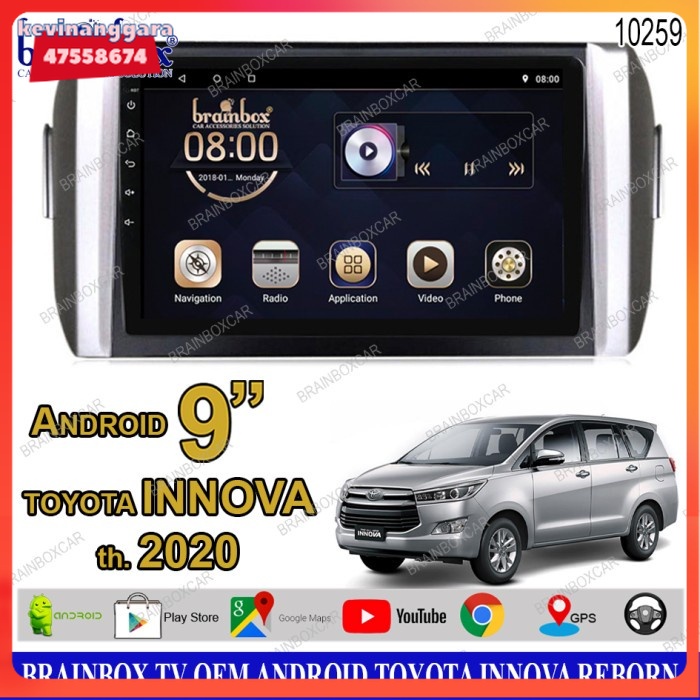 Brainbox TV Mobil OEM Toyota Innova 2020 Android Headunit Tape Mobil