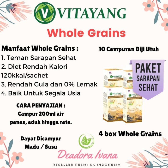

[ READY STOCK ] PROMO! 4 Box Vitayang Whole Grains / Sarapan Pagi Sereal Sehat