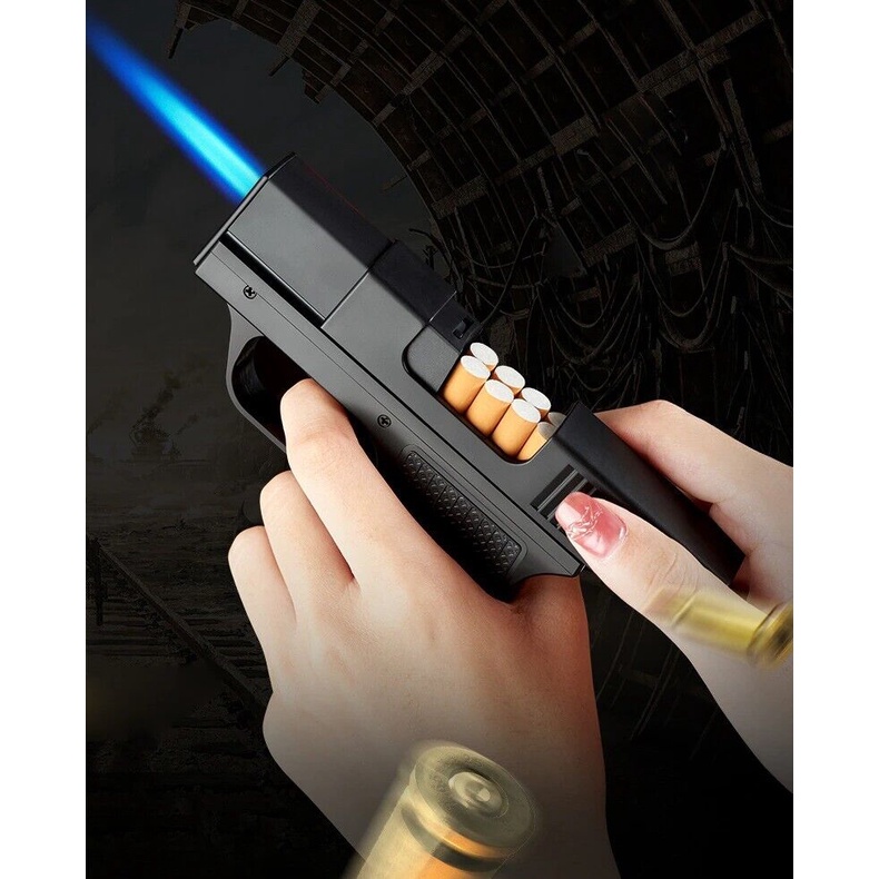 

Bisa Cod - Korek Api Exclusive Double Fire Pistol Butane Torch Jet Windproof