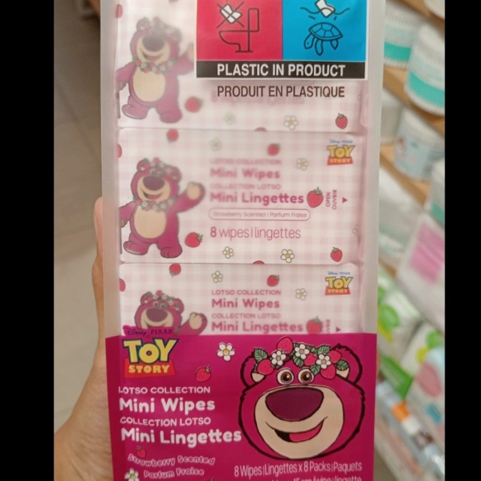 Miniso Lotso Mini Wipes 8 Pack Tisu Basah