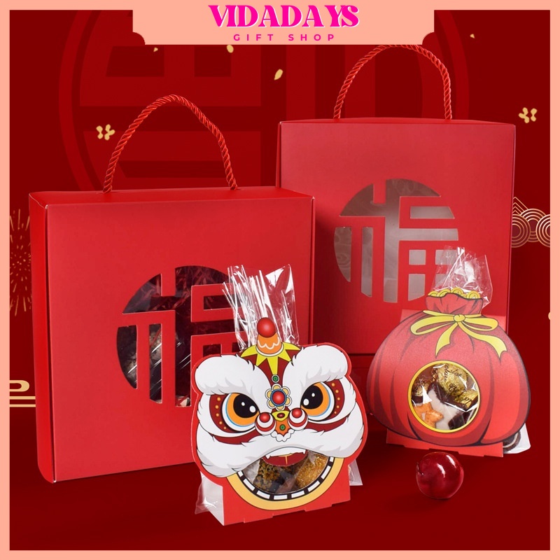 

VIDADAYS [5Pcs] Box Hampers Imlek CNY/ Kotak Kue Kering Packaging Sincia - A, 5Pcs/Pack