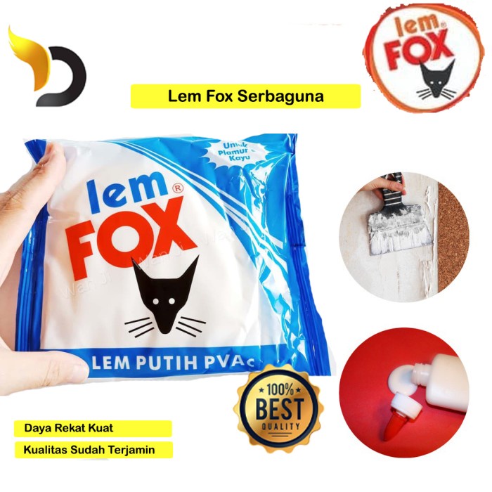 

Lem Fox Putih Sachet Untuk Kayu Kertas Kain HPL Plywood Slime DIY dll Praktis Digunakan