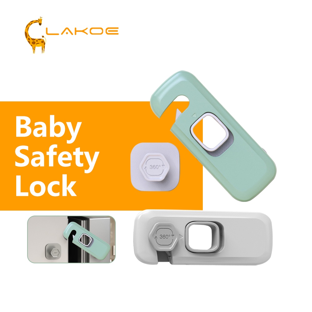 LAKOEOFFICIALMALL Kunci Kulkas Pengaman Anak Pengaman Laci Lemari Safe Lock Baby
