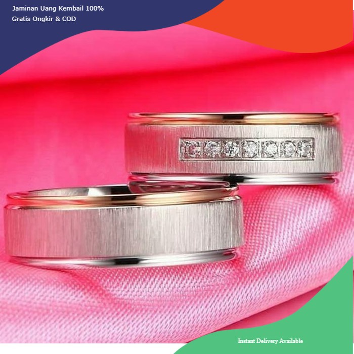 Cincin kawin perak murni 980 lapis palladium