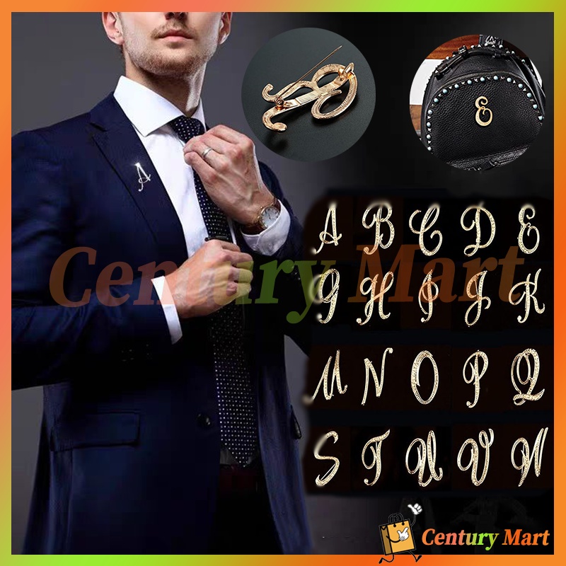 Bros Huruf Gold Silver / Bros Inisial /Bros Huruf Jumbo Latin/ Bross Hijab Alfabet /Inisial Huruf/Br