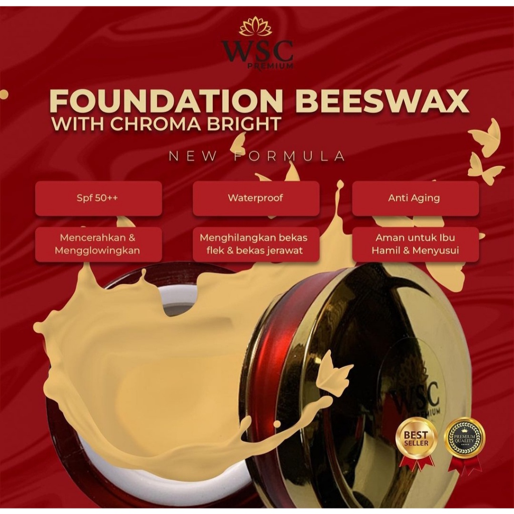 PROMO BUNDLING FOUNDATION BEESWAX CORMABRIGHT WSC SKINCARE WSC ORGANIC PREMIUM