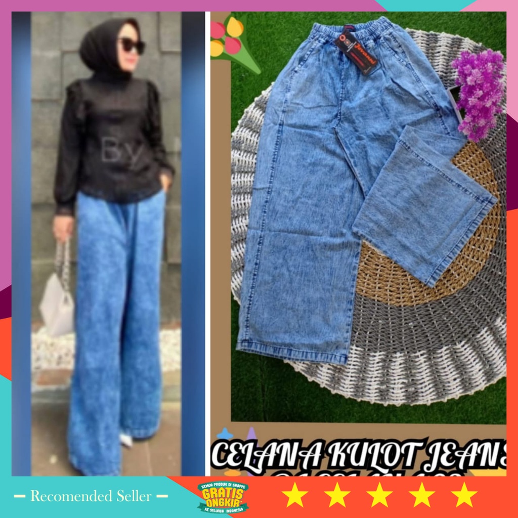 Bawahan Jeans Wanita Denim Murah / [TERBARU] Kulot Jeans by Jevanni/ bisa COD/ Pakaian Wanita