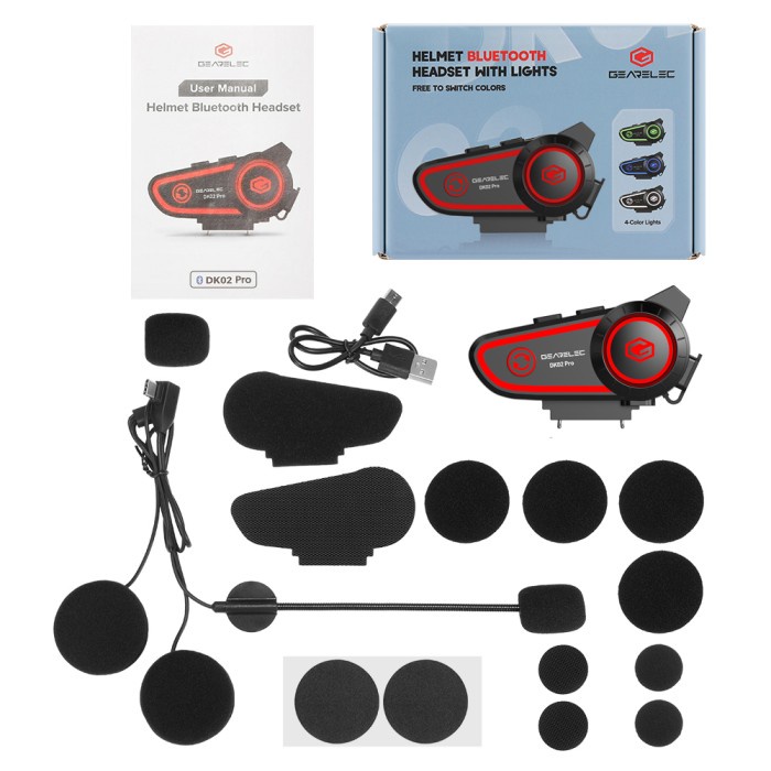 [Best Seller] GEARELEC G-MAX Motor Helm Bluetooth 5.2 6 Orang Intercom Headset - DK02 200m
