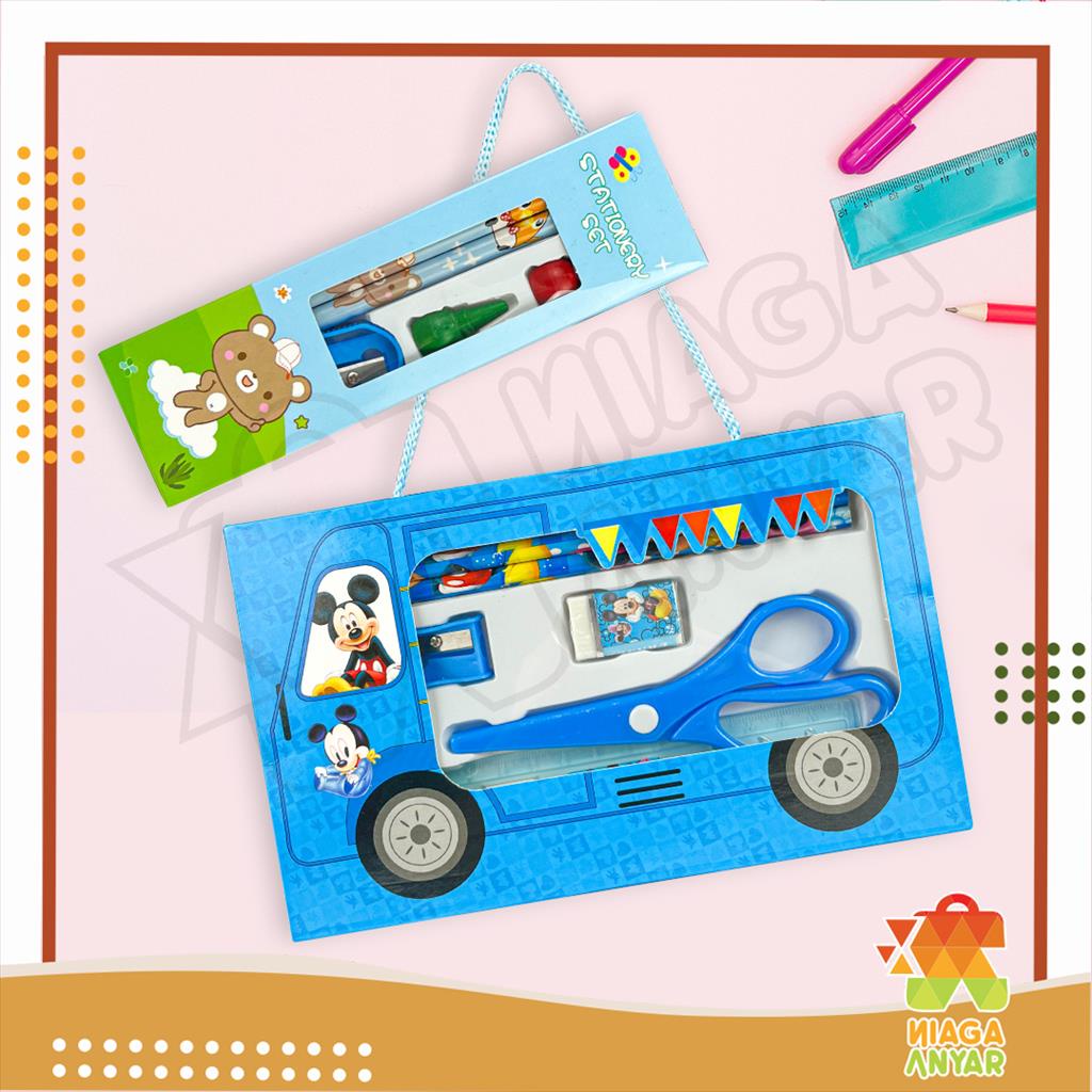 

NAS Paket Stationery Set isi 6 Perlengkapan Menulis / Set Alat Tulis Sekolah 6 in 1 Souvenir Hampers Ulang Tahun Karakter Kartun Dus Box