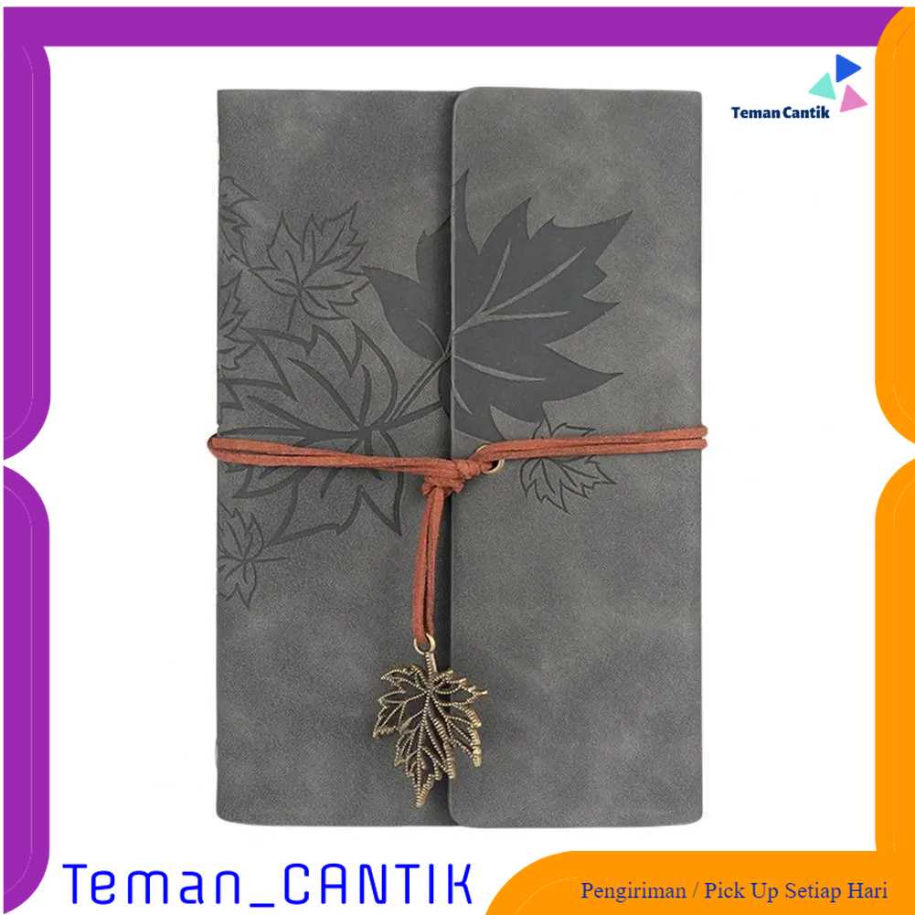 

TC - ATK LEDEN Buku Catatan Harian Binder Kulit Retro Maple Leaf - LD-A1