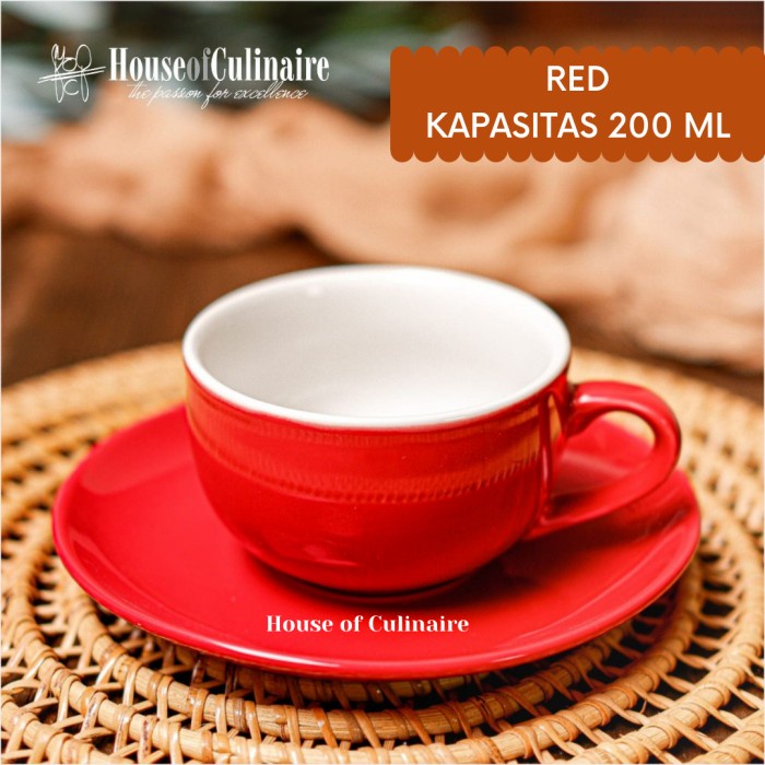 Coffee Cup 200 ml Capucino Latte Cappucinno Cup - Red