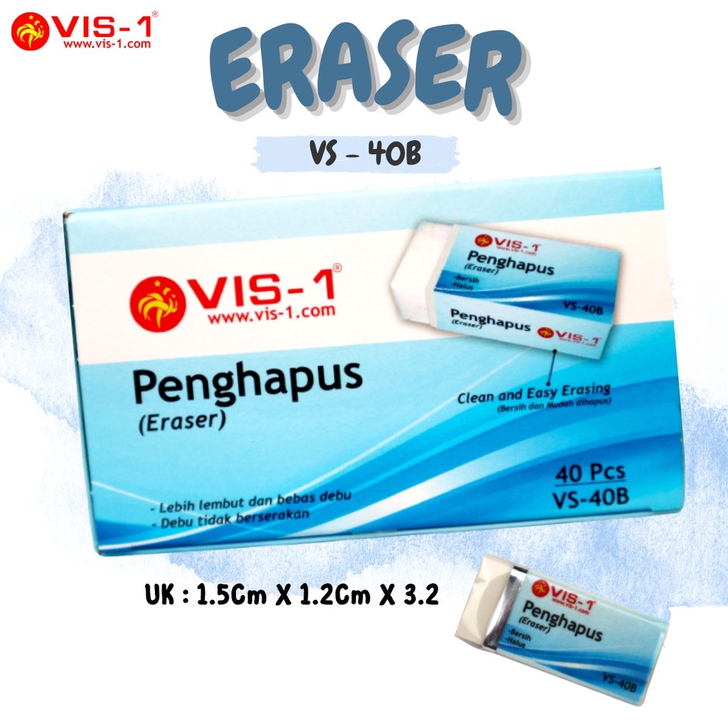 

Eraser / Penghapus Pensil Vis-1 Biru Premium - VS-40B