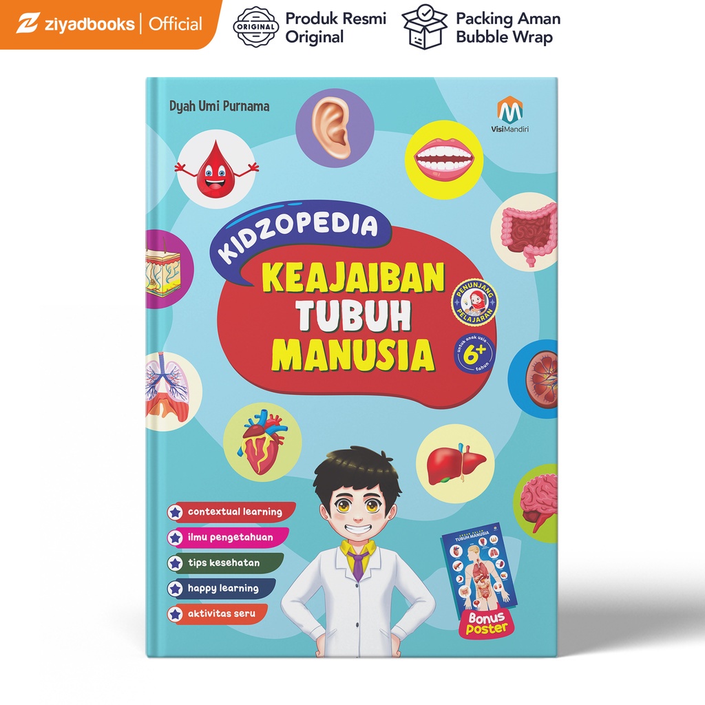 Ziyadbooks - Buku Sains Anak - Kidzopedia Keajaiban Tubuh Manusia - Hard Cover