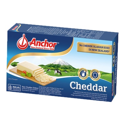 

Anchor Cheddar Block Cheese 150 g - Keju Cheddar Asli New Zealand