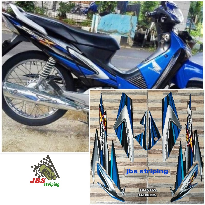 stiker supra 125 d striping  Honda Supra X 125 D tahun 2006 2007 list body supra 125d