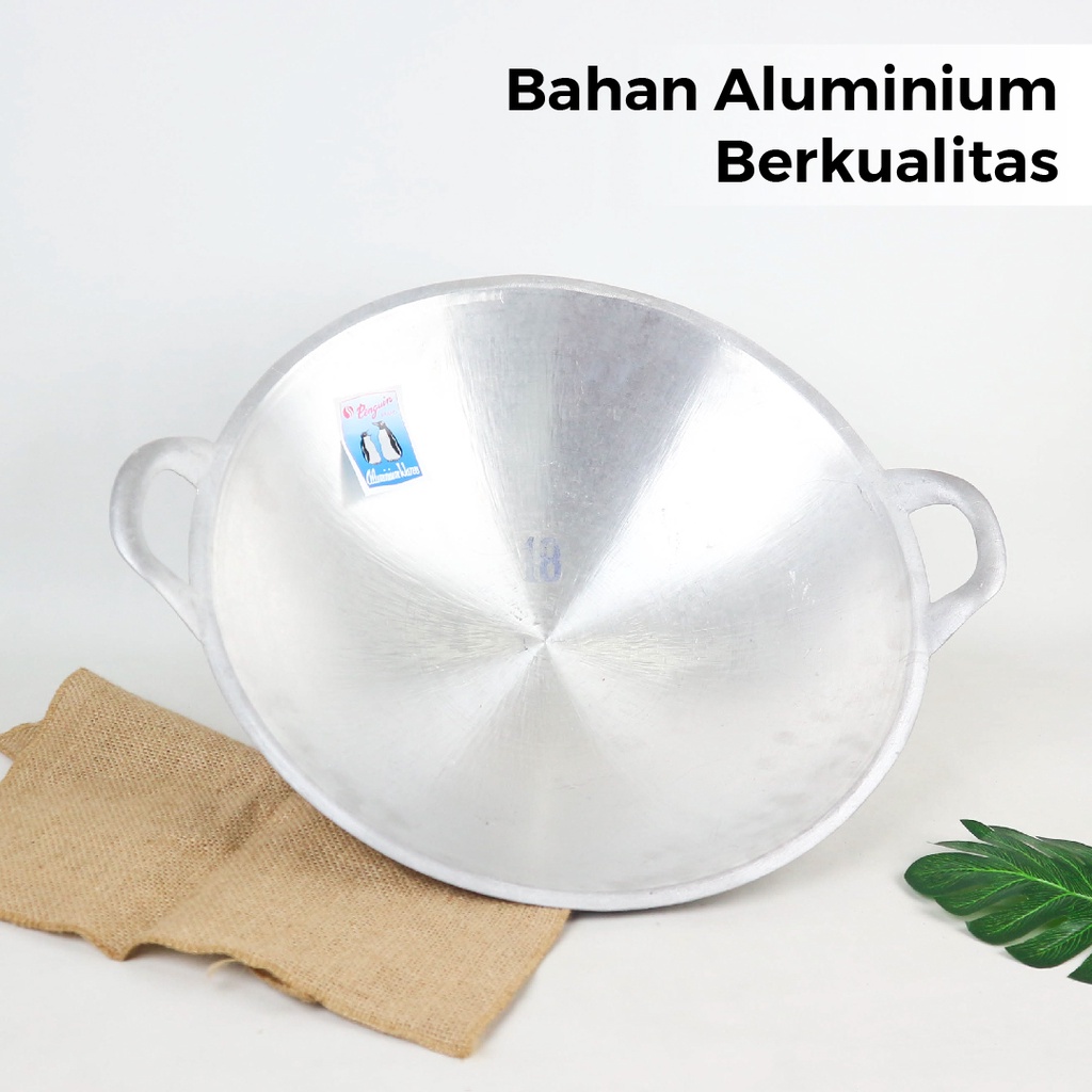 Rd - Wajan Pinguin Penggorengan Bahan Aluminium Tebal No 16 / Wajan Penggorengan Cekung