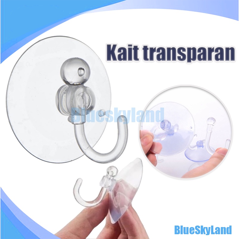 Kop Kaca Cop Besar / Tempelan Karet Bening / Hook Cantelan Alat Kaitan / Gantungan Tempel Transparan