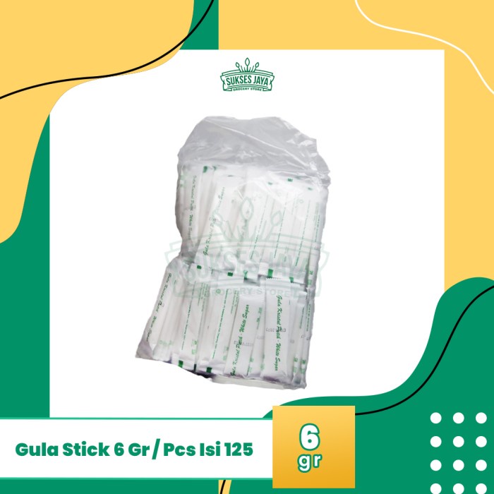 

Gula Murni Gula Stick Berat 6 Gr Isi 125 pcs