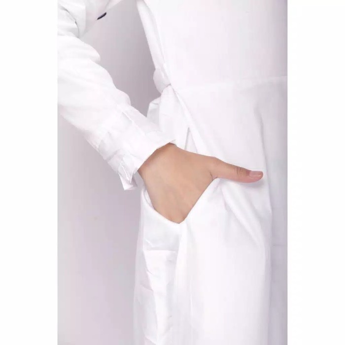 gamis katun jepang polos putih  seragam muslim kiky collection