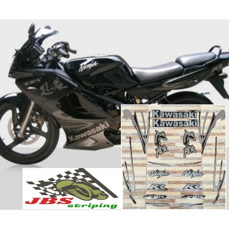 Stiker ninja rr Striping  Kawasaki ninja rr 150 hitam black tahun 2010 2011 list body motor ninja